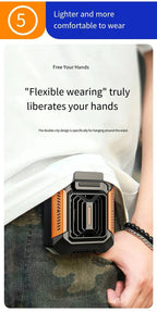 Wearable Belt Clip Fan with Power Bank