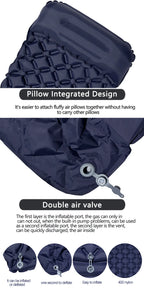 Inflatable Camping Sleeping Pad with Pillow