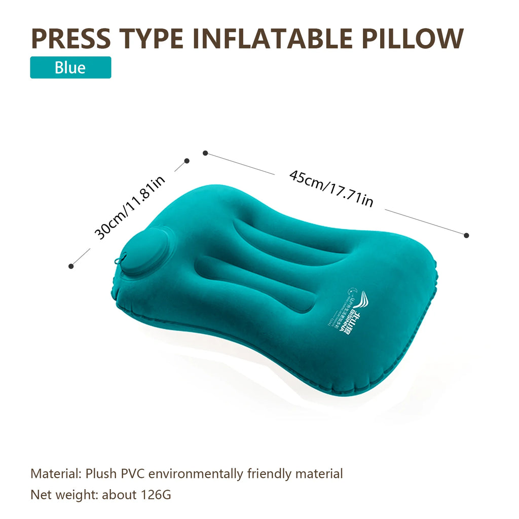 Inflatable Camping Pillow with Built-In Pump