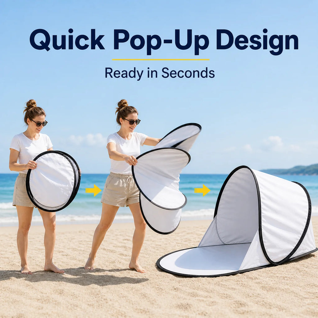 Portable beach shade tent for family