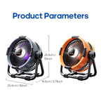 Rechargeable Camping Fan with LED Light