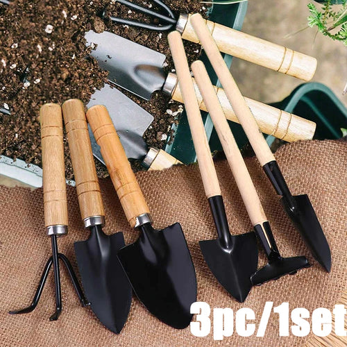 3 piece garden hand tool set trowel rake shovel