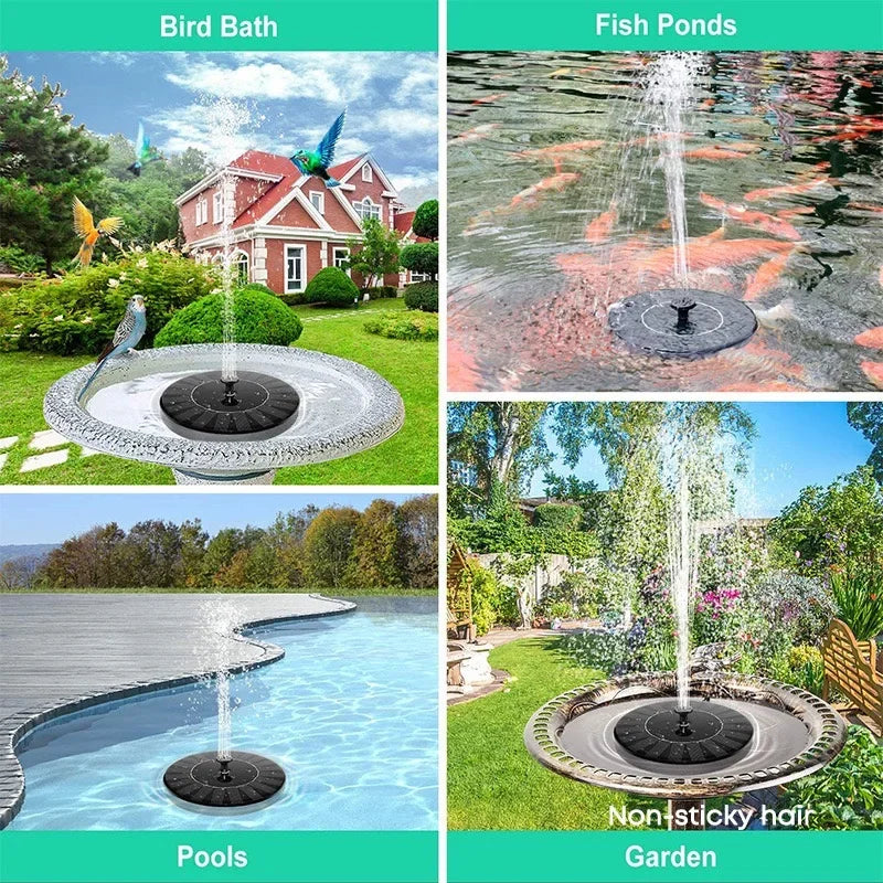 Floating solar bird bath fountain – features