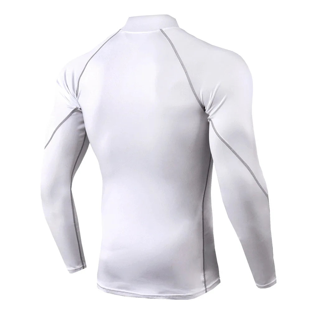 Mens Quick Dry Compression Shirt, Long Sleeve Gym Top