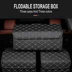 Collapsible PU leather car boot organiser