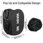 Laundry Hamper – Pop-Up Mesh Laundry Basket, Collapsible Foldable Clothes Hamper