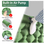 Camping air mattress with built-in foot pump