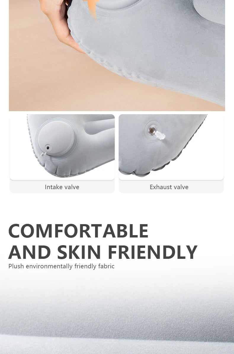 Inflatable Camping Pillow with Built-In Pump