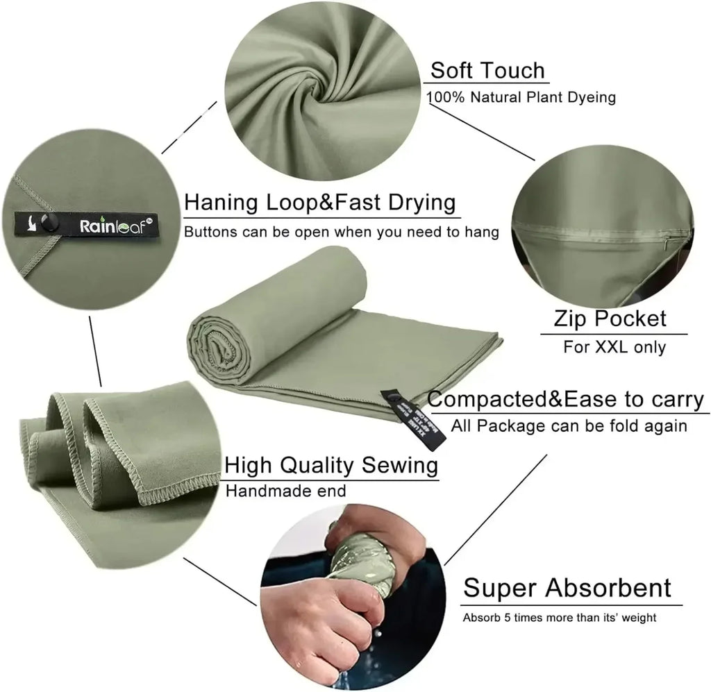 Quick Dry Microfiber Sports Towel, Compact and Absorbent