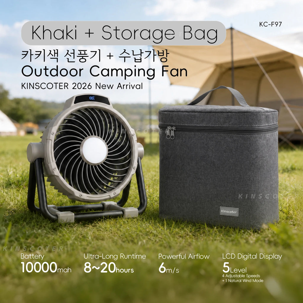 Rechargeable Camping Fan with LED Light