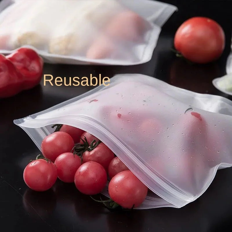 Reusable stand-up food storage bags