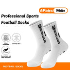 Grip Socks, Non Slip Sports Socks for Football, Gym & Training, 6 Pairs