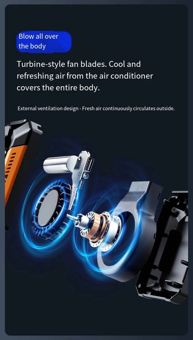 Wearable Belt Clip Fan with Power Bank