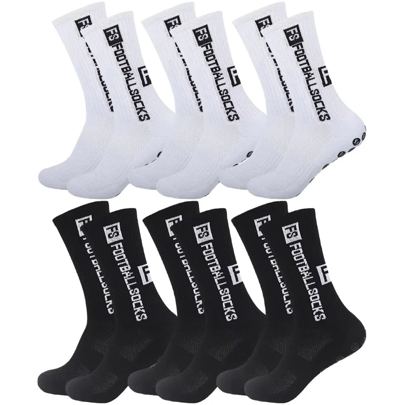 Non Slip Grip Socks for Sports and Training, 6 Pairs