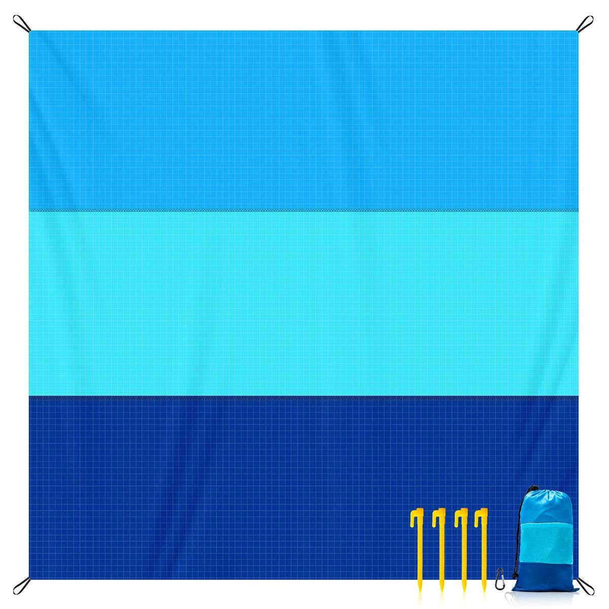 Sandproof Beach Blanket with Stakes