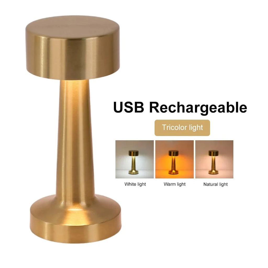 Table Lamp – Cordless Rechargeable LED Touch Lamp, Dimmable Metal Bedside & Dining Table Lamp