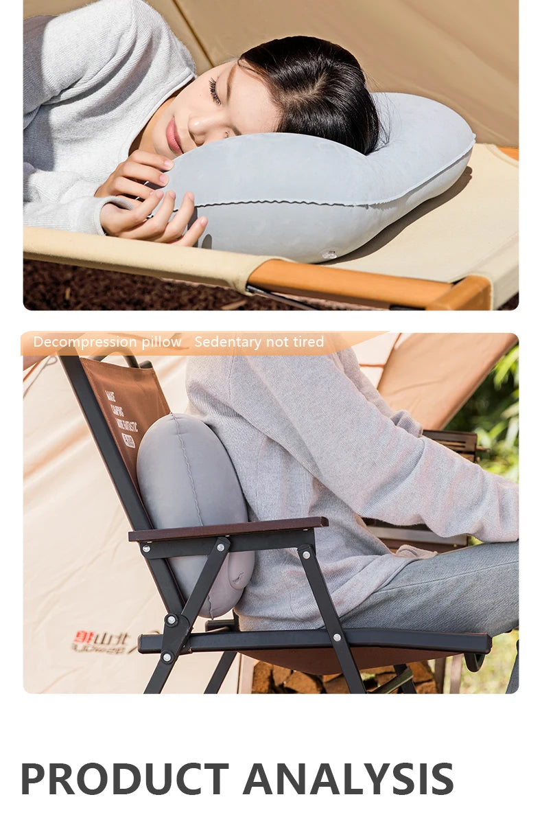 Inflatable Camping Pillow with Built-In Pump