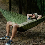 Camping hammock with tree straps