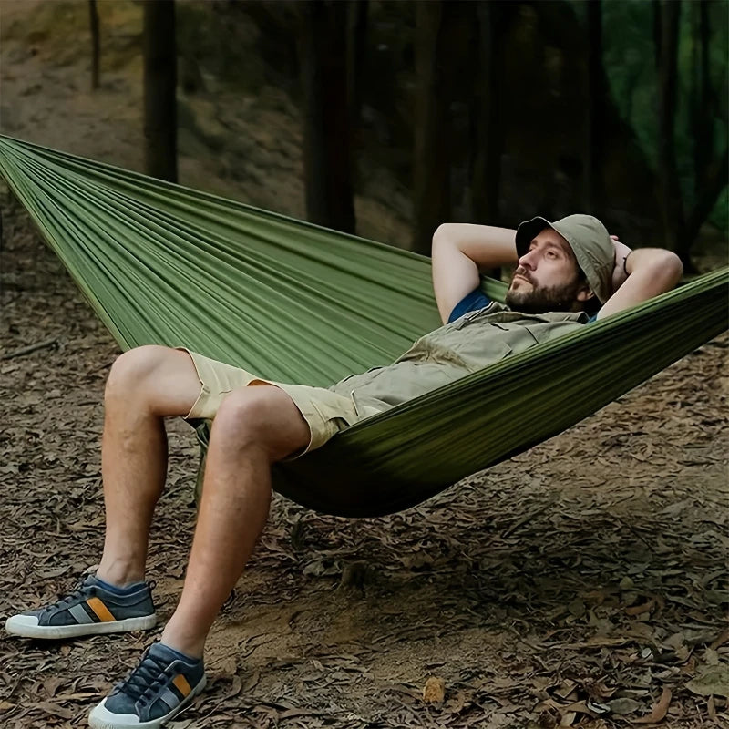 Camping hammock with tree straps