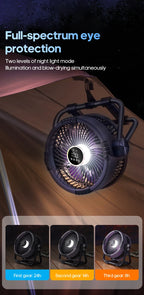 Rechargeable Camping Fan with LED Light