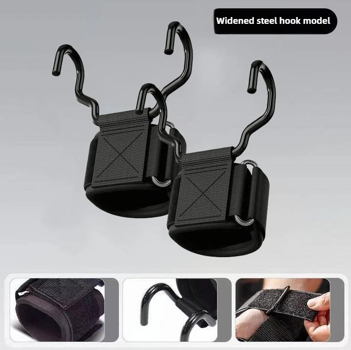 Weight Lifting Hooks with Wrist Wraps for Deadlifts and Pull Ups