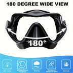 Panoramic snorkel mask set with dry snorkel – close-up