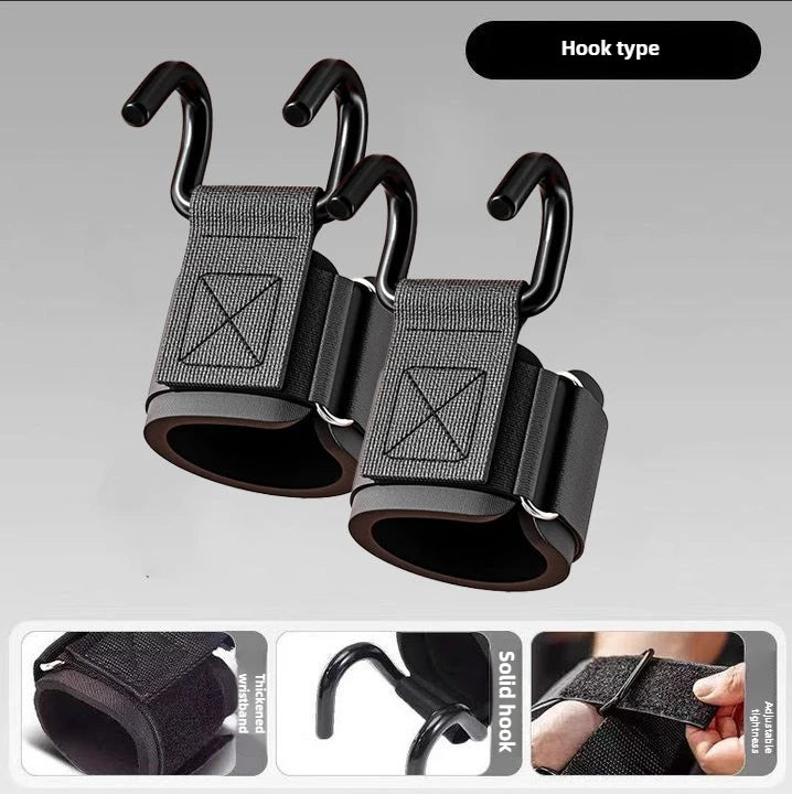 Weight Lifting Hooks with Wrist Wraps for Deadlifts and Pull Ups