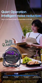 Rechargeable Camping Fan with LED Light