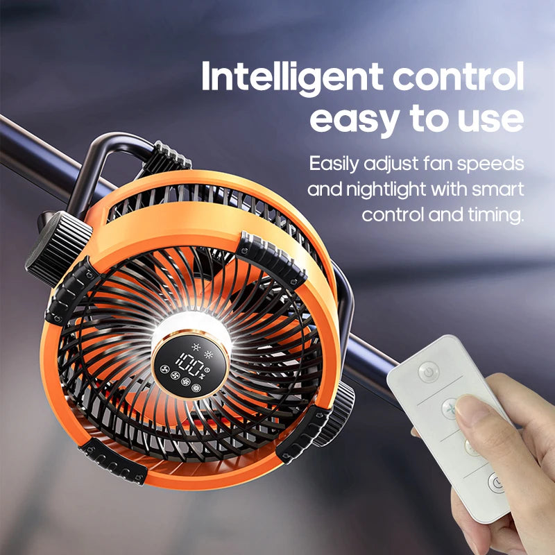 Rechargeable camping fan with LED light – features