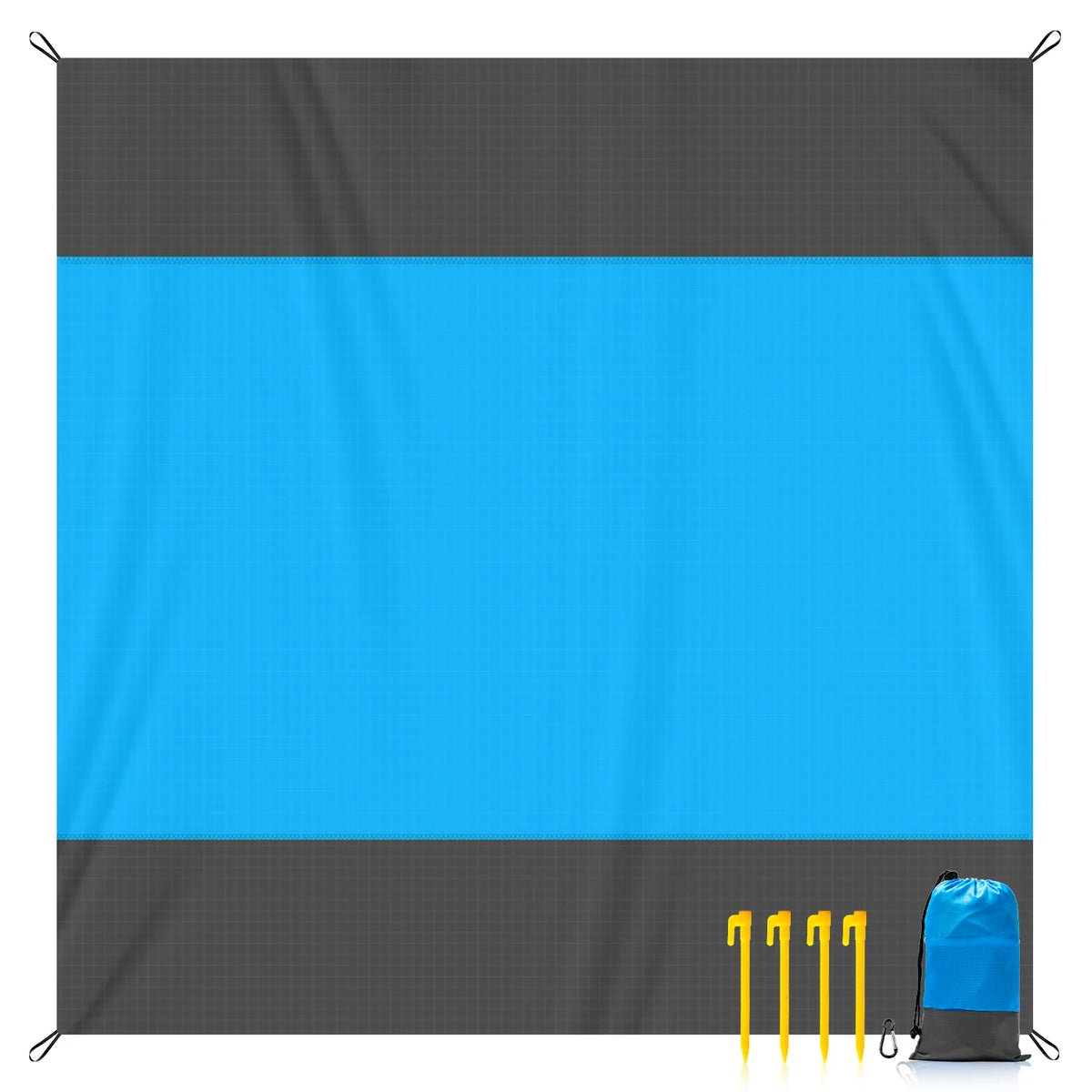 Sandproof Beach Blanket with Stakes