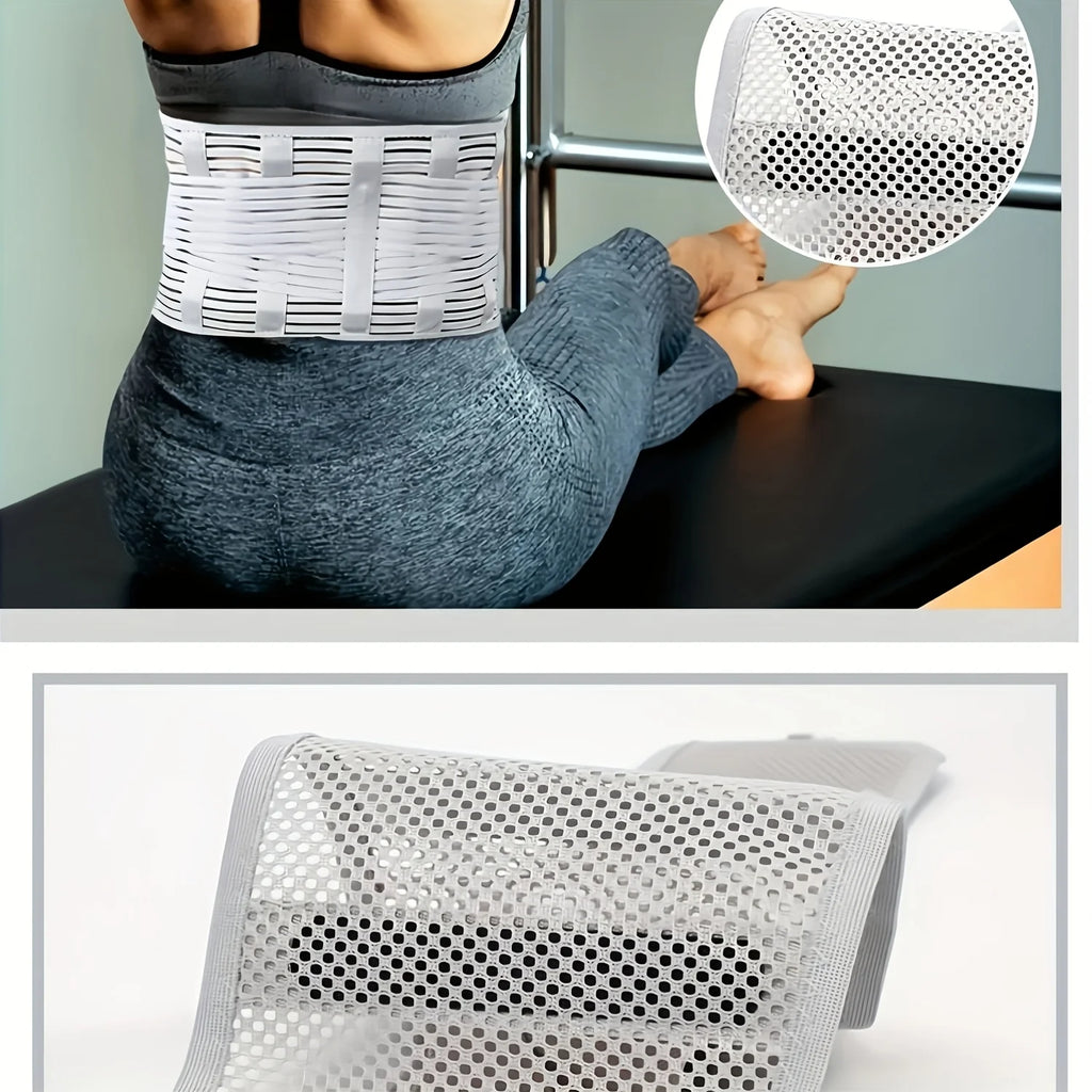 Reinforced Compression Waist Support Belt with Breathable Mesh Back Support