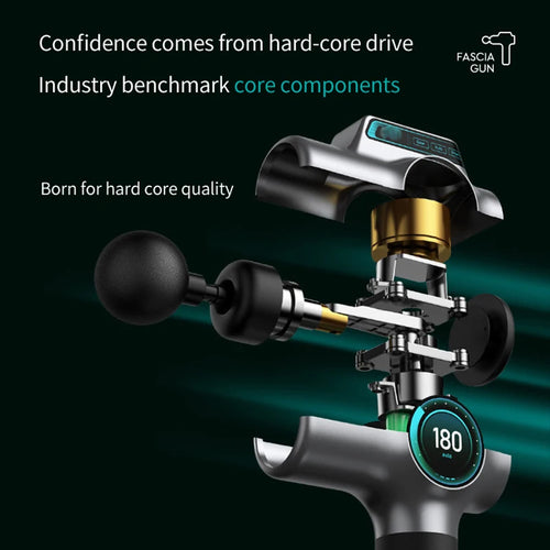 Rechargeable deep tissue massage gun – close-up