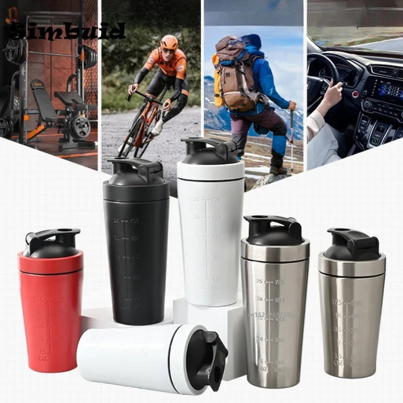 Stainless Steel Protein Shaker Bottle with Mixing Ball, 500ml and 750ml