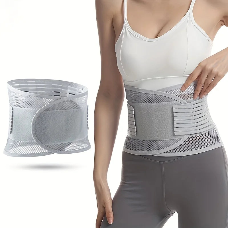 Reinforced Compression Waist Support Belt with Breathable Mesh Back Support