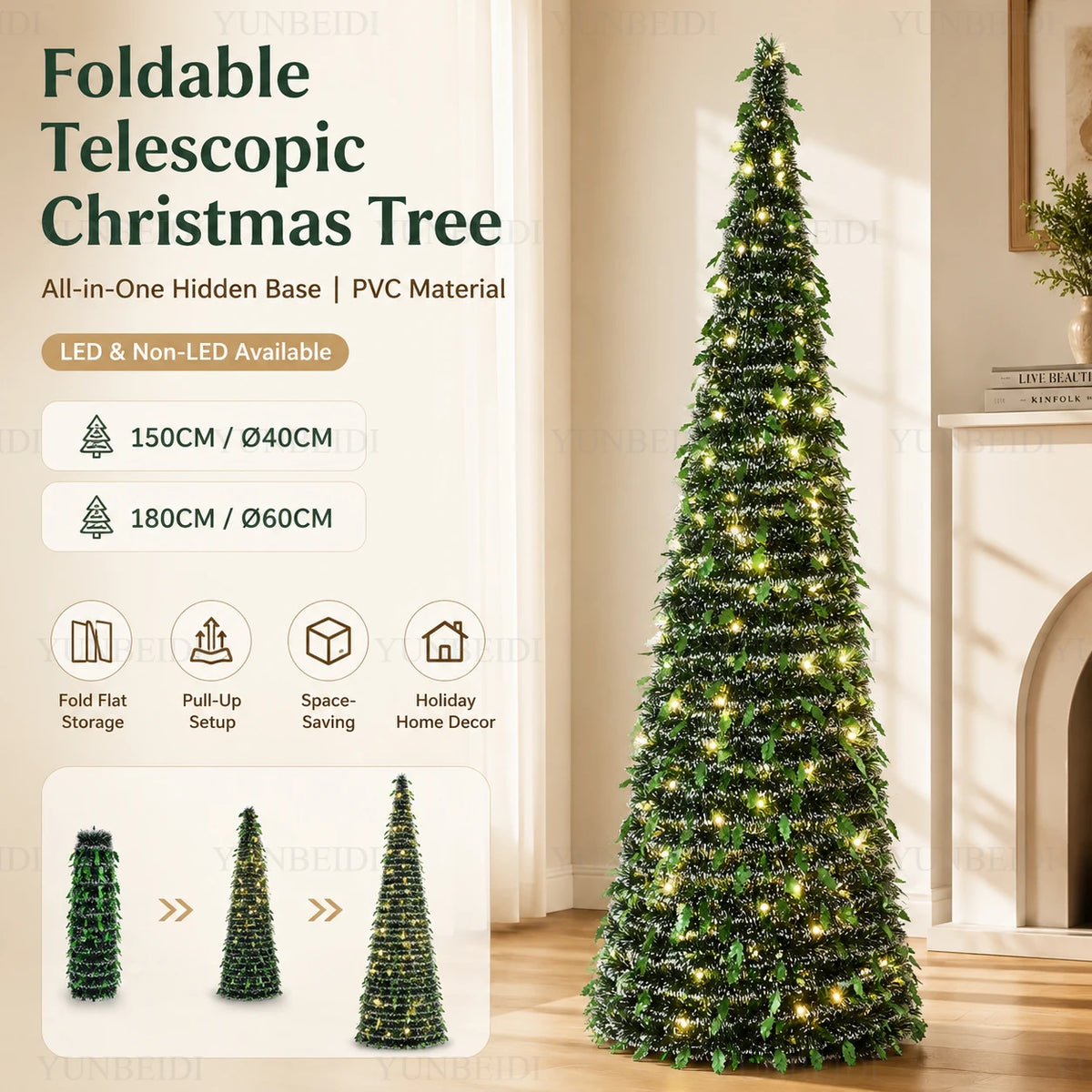 Foldable artificial Christmas tree