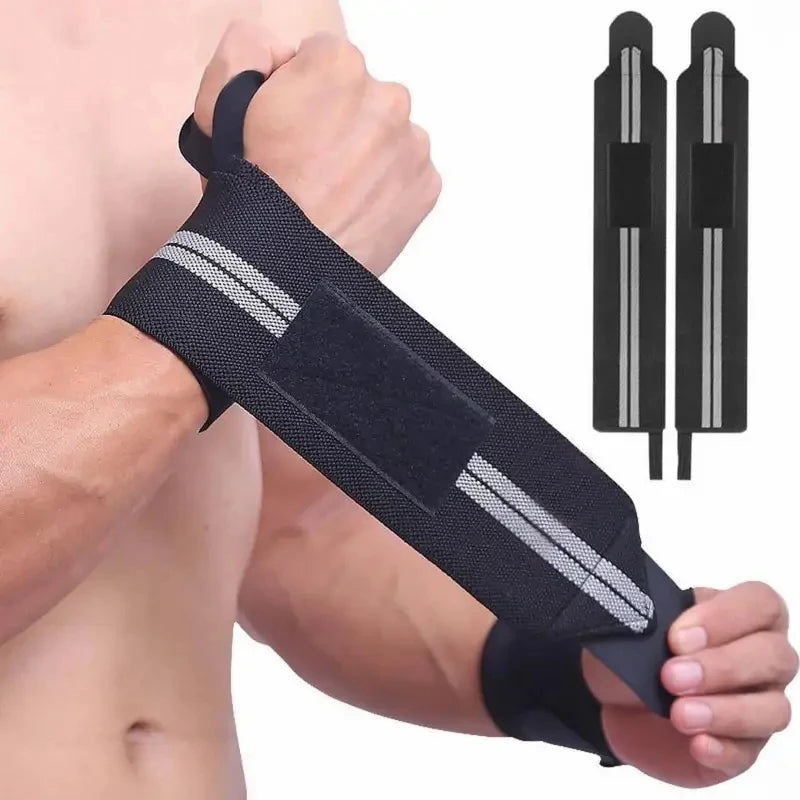 Elastic Wrist Wraps for Weightlifting and Gym Support, 2 Pack