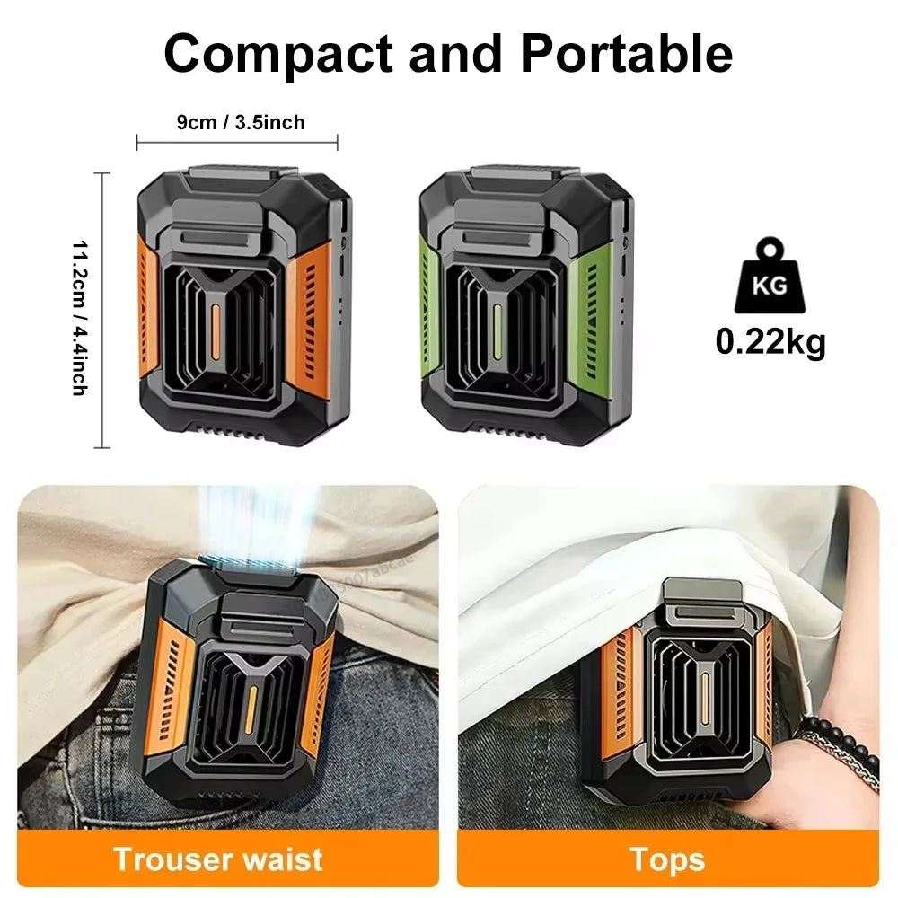 Wearable Belt Clip Fan with Power Bank