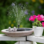 Floating solar bird bath fountain – close-up