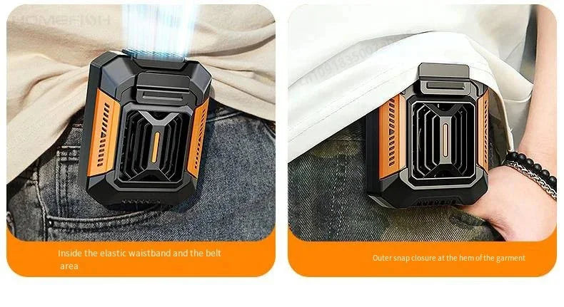 Wearable Belt Clip Fan with Power Bank