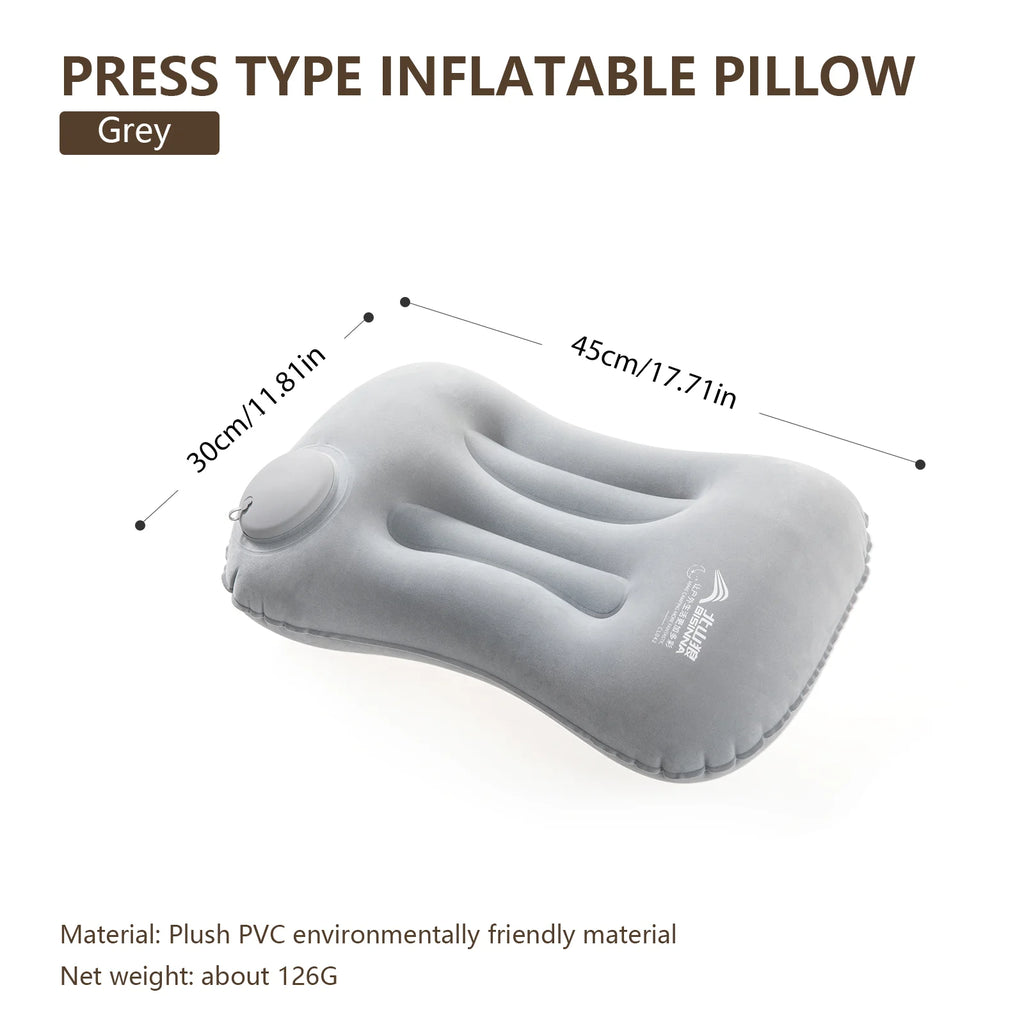 Inflatable Camping Pillow with Built-In Pump