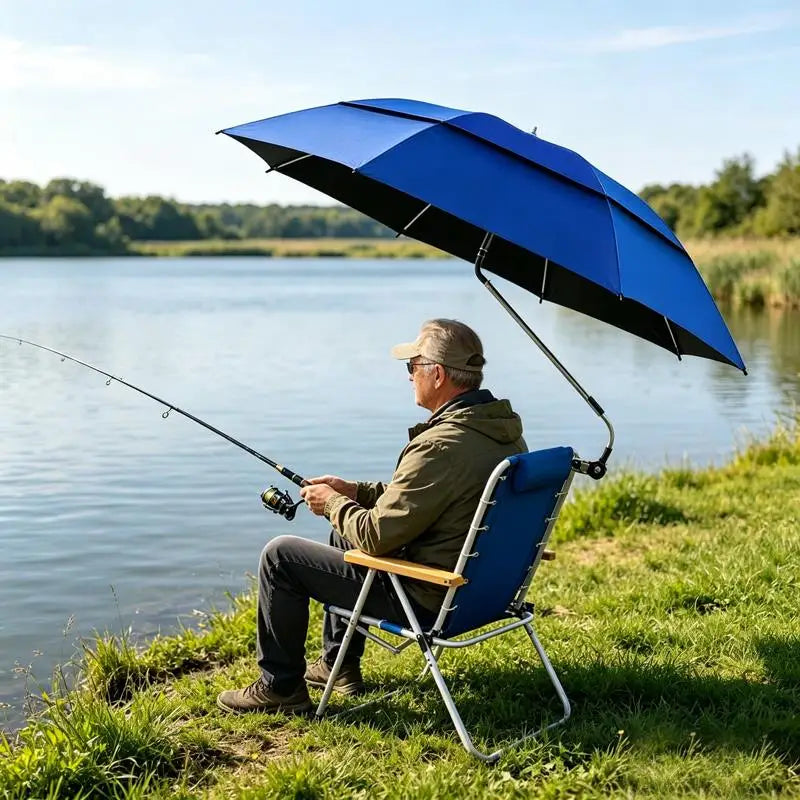 Clamp-on beach chair umbrella