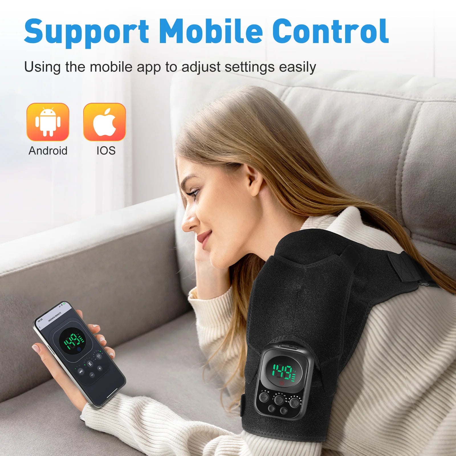 Heated Shoulder Brace for Men and Women, Adjustable Warming Support