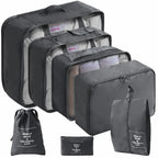 Packing Cubes – 7 or 10 Piece Travel Organiser Set for Suitcase & Carry-On Luggage