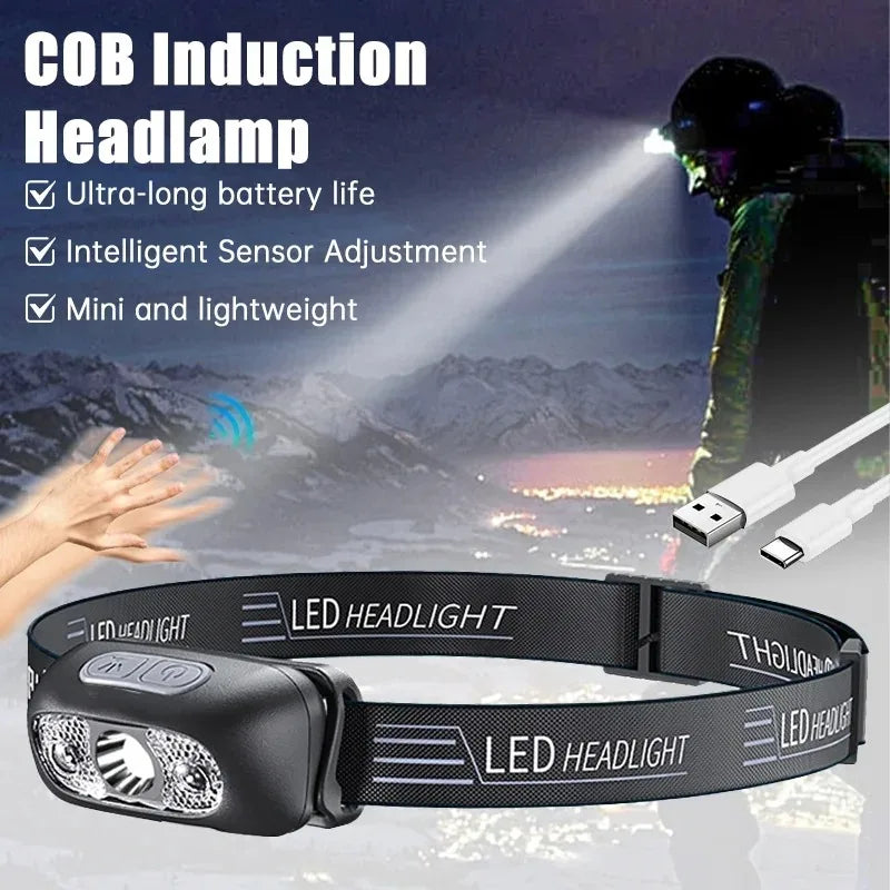 LED head torch for camping and hiking