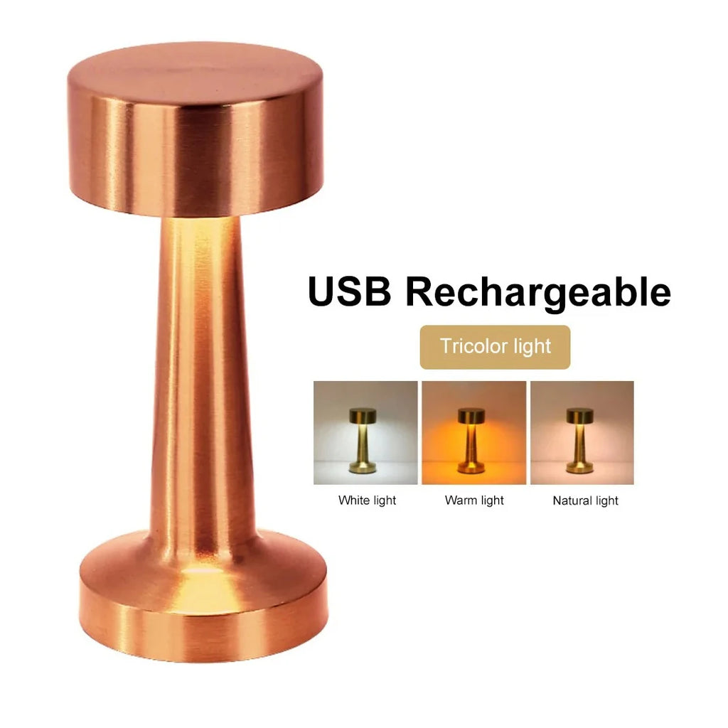 Table Lamp – Cordless Rechargeable LED Touch Lamp, Dimmable Metal Bedside & Dining Table Lamp
