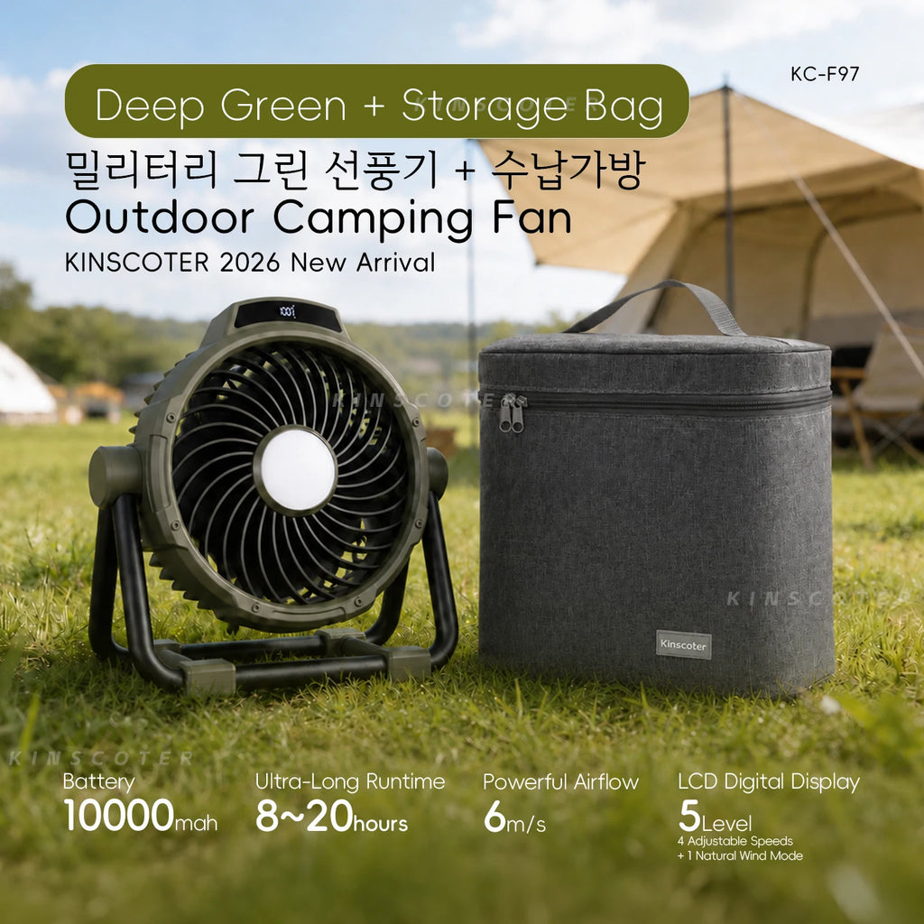 Rechargeable Camping Fan with LED Light