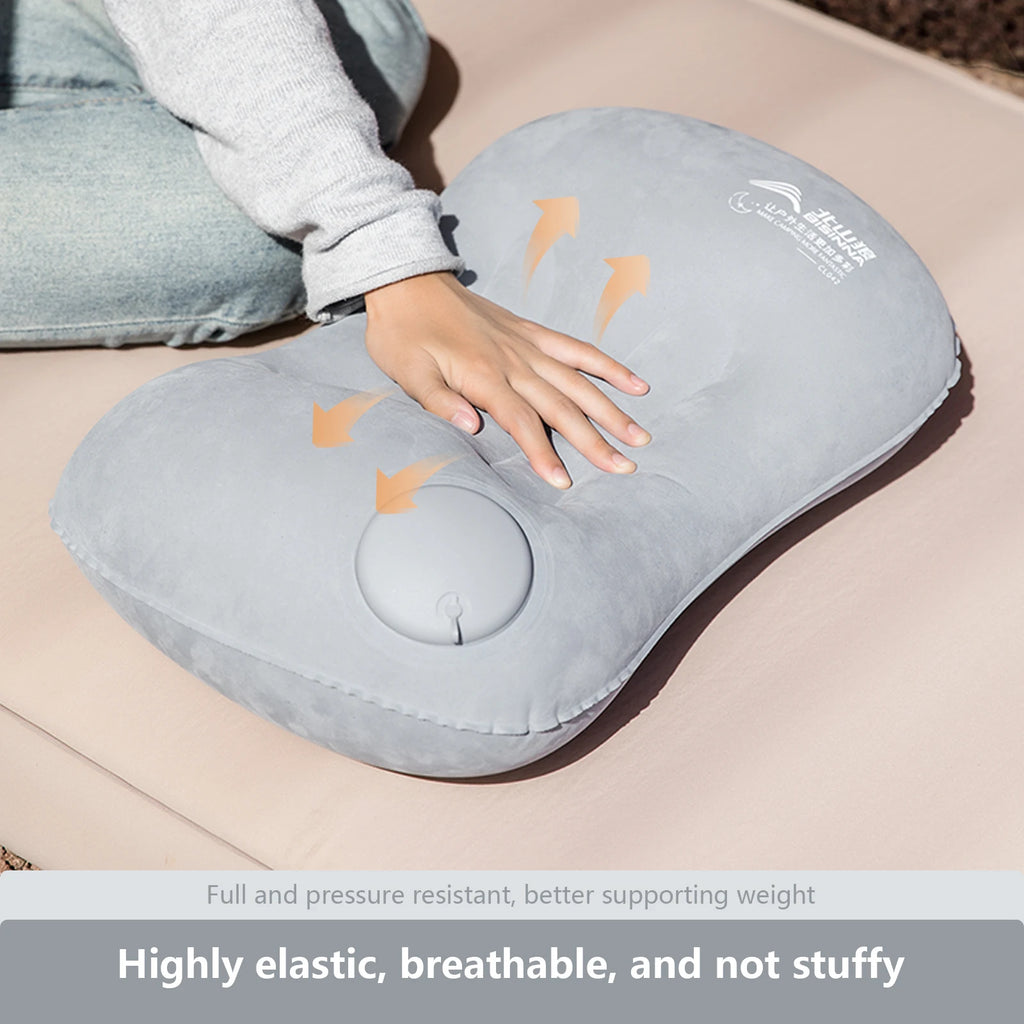 Inflatable Camping Pillow with Built-In Pump