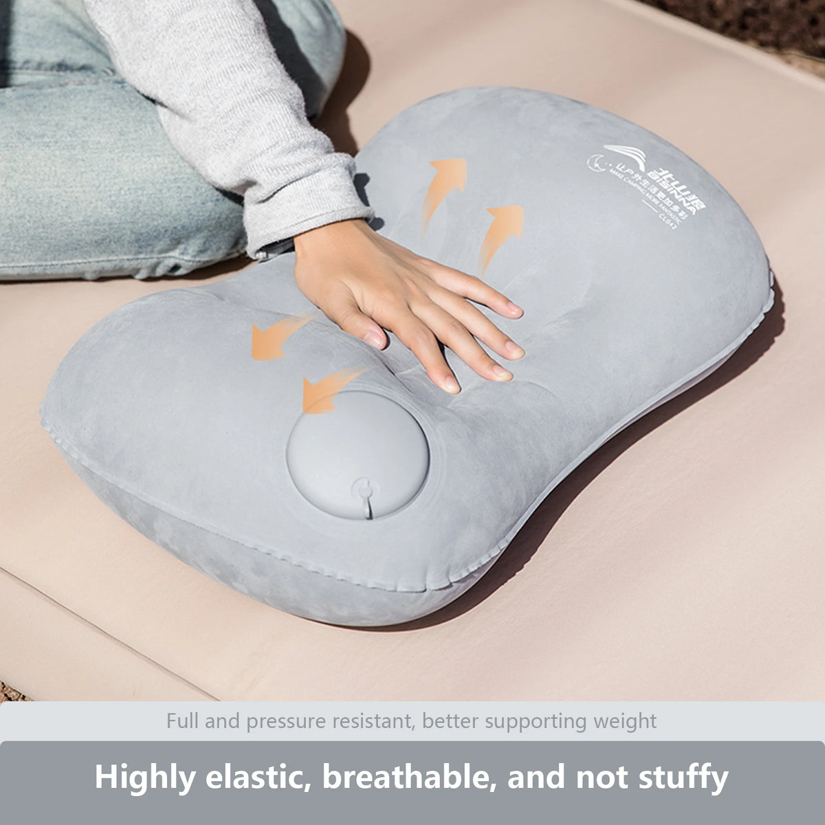 Inflatable Camping Pillow with Built-In Pump