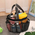 Oversized mesh beach tote bag – close-up
