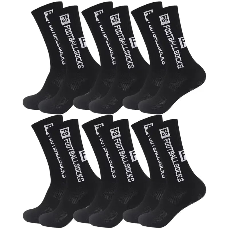 Non Slip Grip Socks for Sports and Training, 6 Pairs